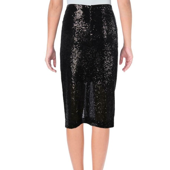 Black Midi Skirt by Badgley Mischka New - Picture 2 of 2